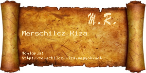 Merschilcz Riza névjegykártya